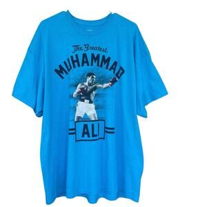 Muhammad Ali The Greatest Shirt Mens 2X Blue Boxing Cotton Graphic Print